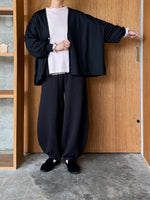 UNIVERSAL TISSU / ウォッシャブルウール天竺 ワイドカーディガン（クロ）