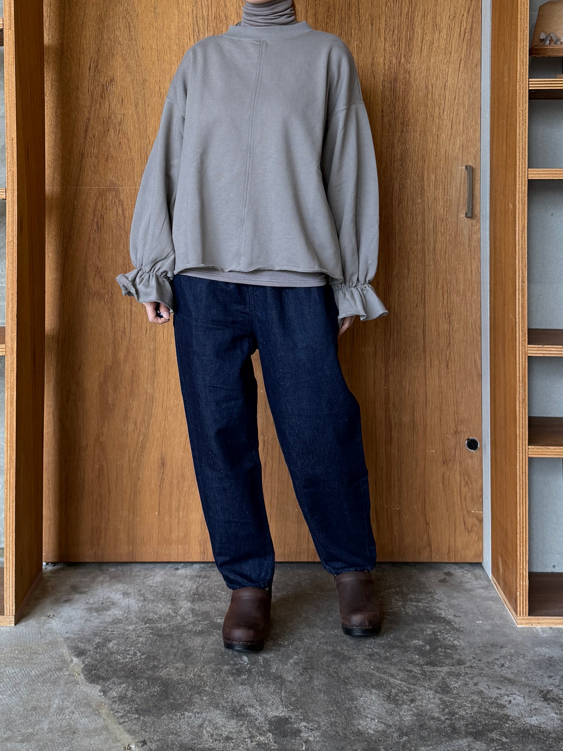 UNIVERSAL TISSU / セントラル裏毛 ギャザースリープPO（グレー）