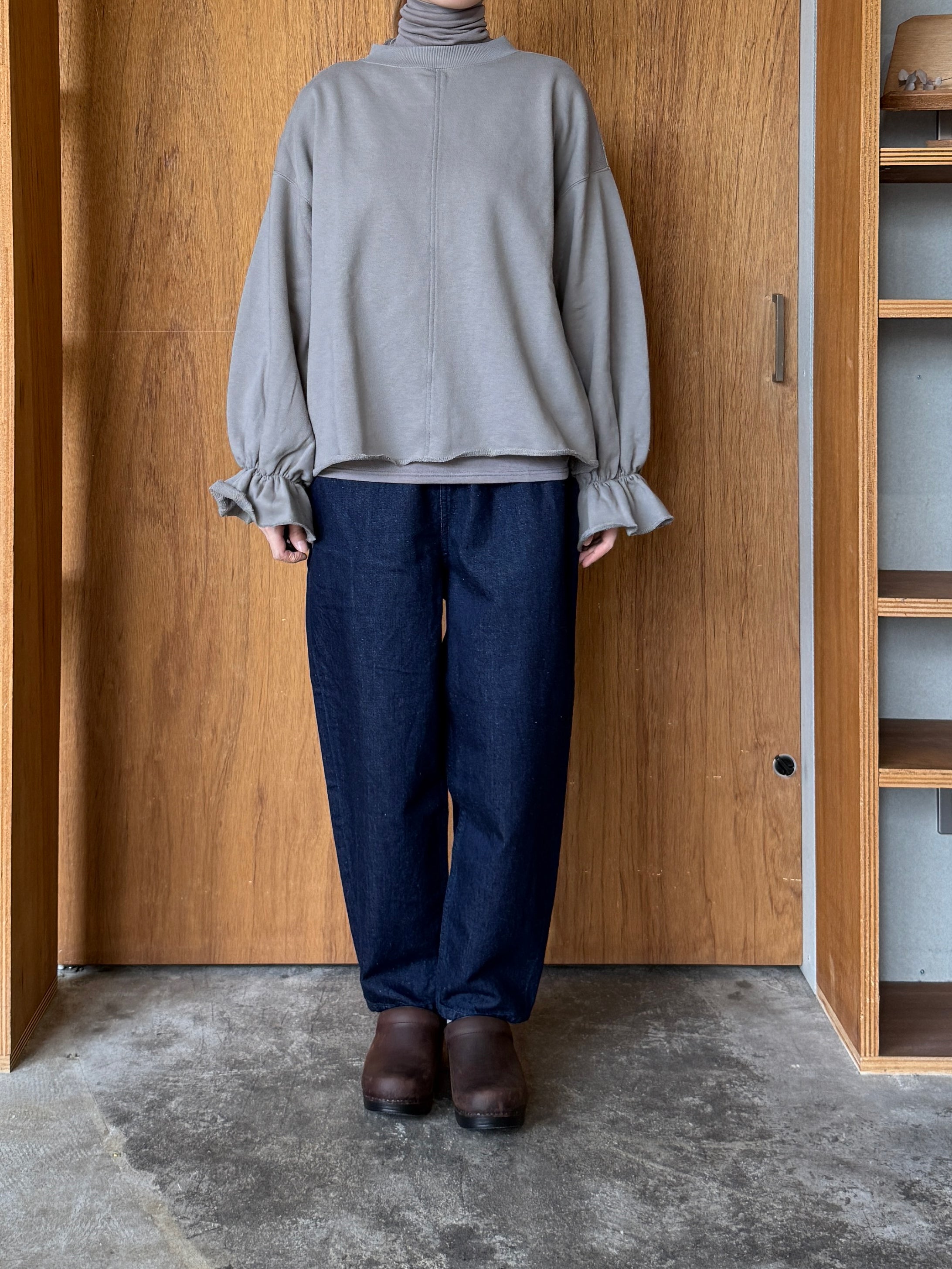 UNIVERSAL TISSU / セントラル裏毛 ギャザースリープPO（グレー）