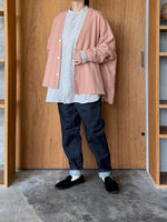 UNIVERSAL TISSU / ウール圧縮 ワイドカーディガン（スモーキーピンク）