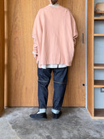 UNIVERSAL TISSU / ウール圧縮 ワイドカーディガン（スモーキーピンク）