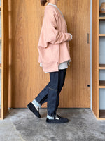 UNIVERSAL TISSU / ウール圧縮 ワイドカーディガン（スモーキーピンク）