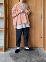 UNIVERSAL TISSU / ウール圧縮 ワイドカーディガン（スモーキーピンク）