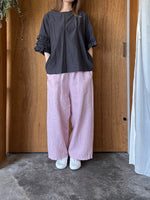 GASA*/  砂の記憶 Frilled sleeves blouse (earth charcoal)