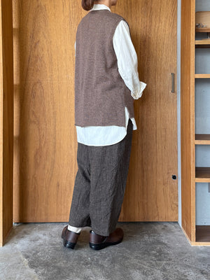 suzuki takayuki / knitted vest（smoky russet）