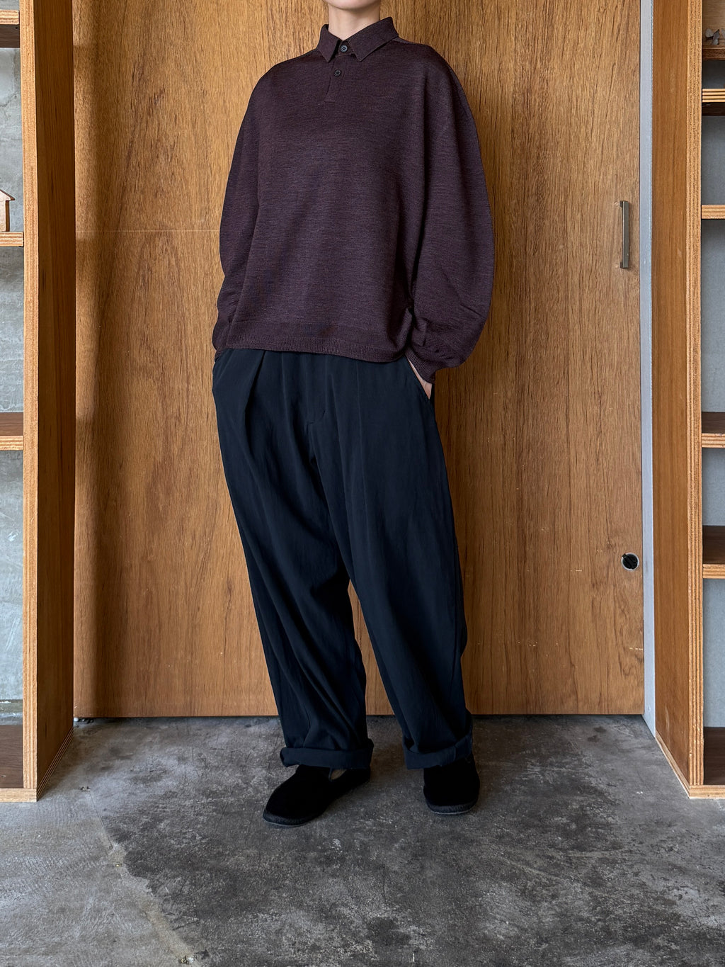 ASEEDONCLÖUD / Seiyakou knit polo（Brown）