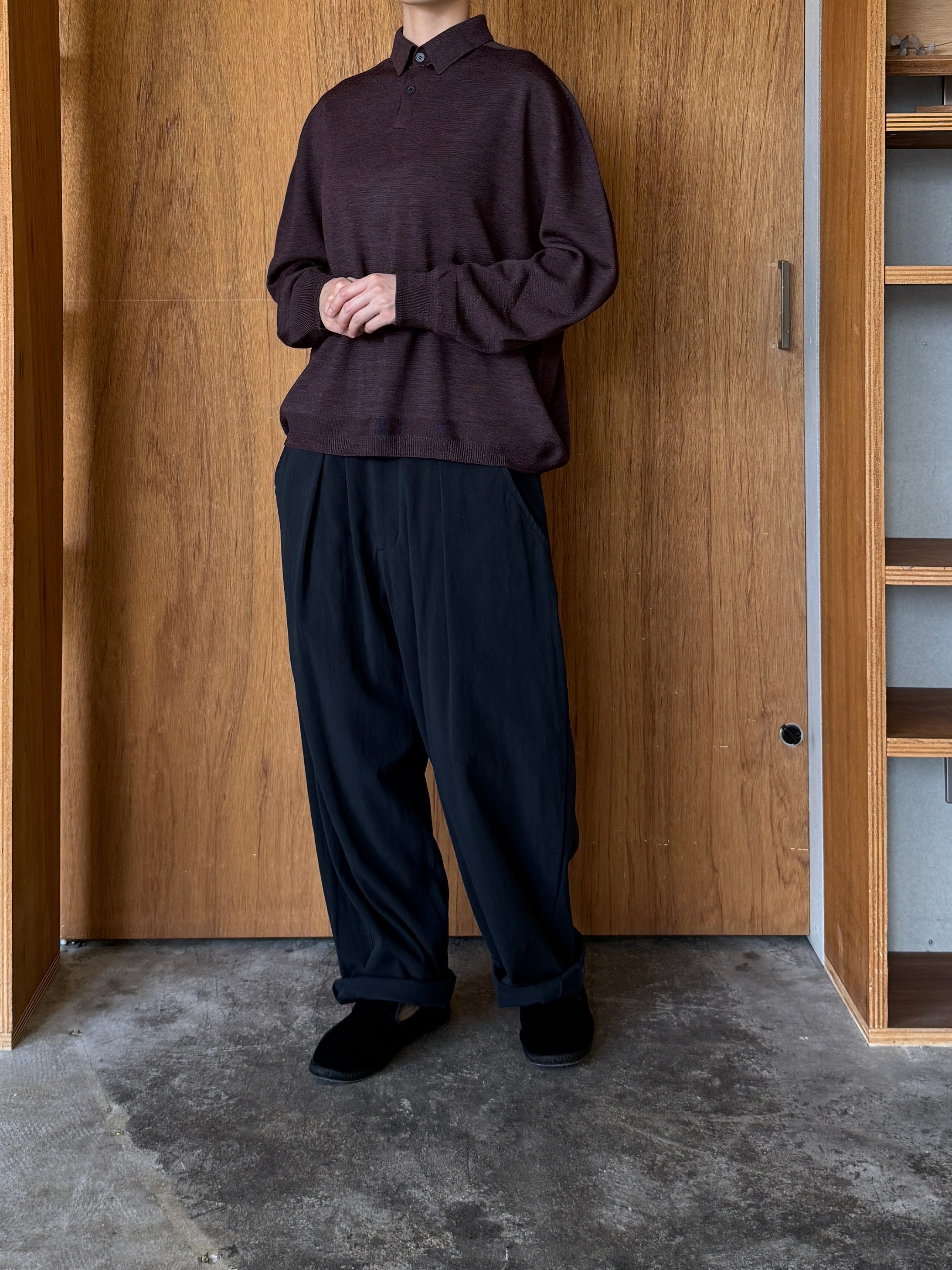 ASEEDONCLÖUD / Seiyakou knit polo（Brown）