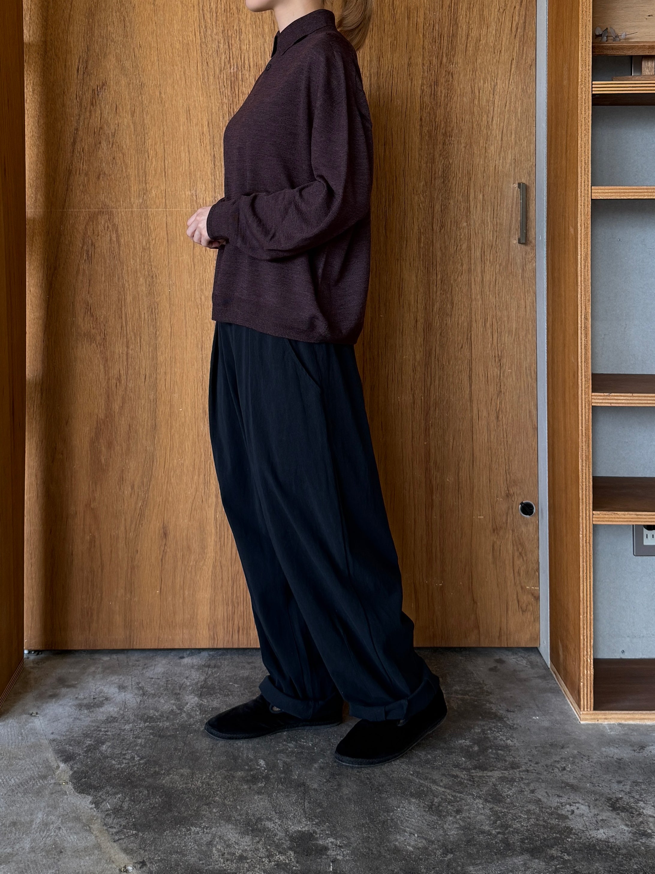 ASEEDONCLÖUD / Seiyakou knit polo（Brown）