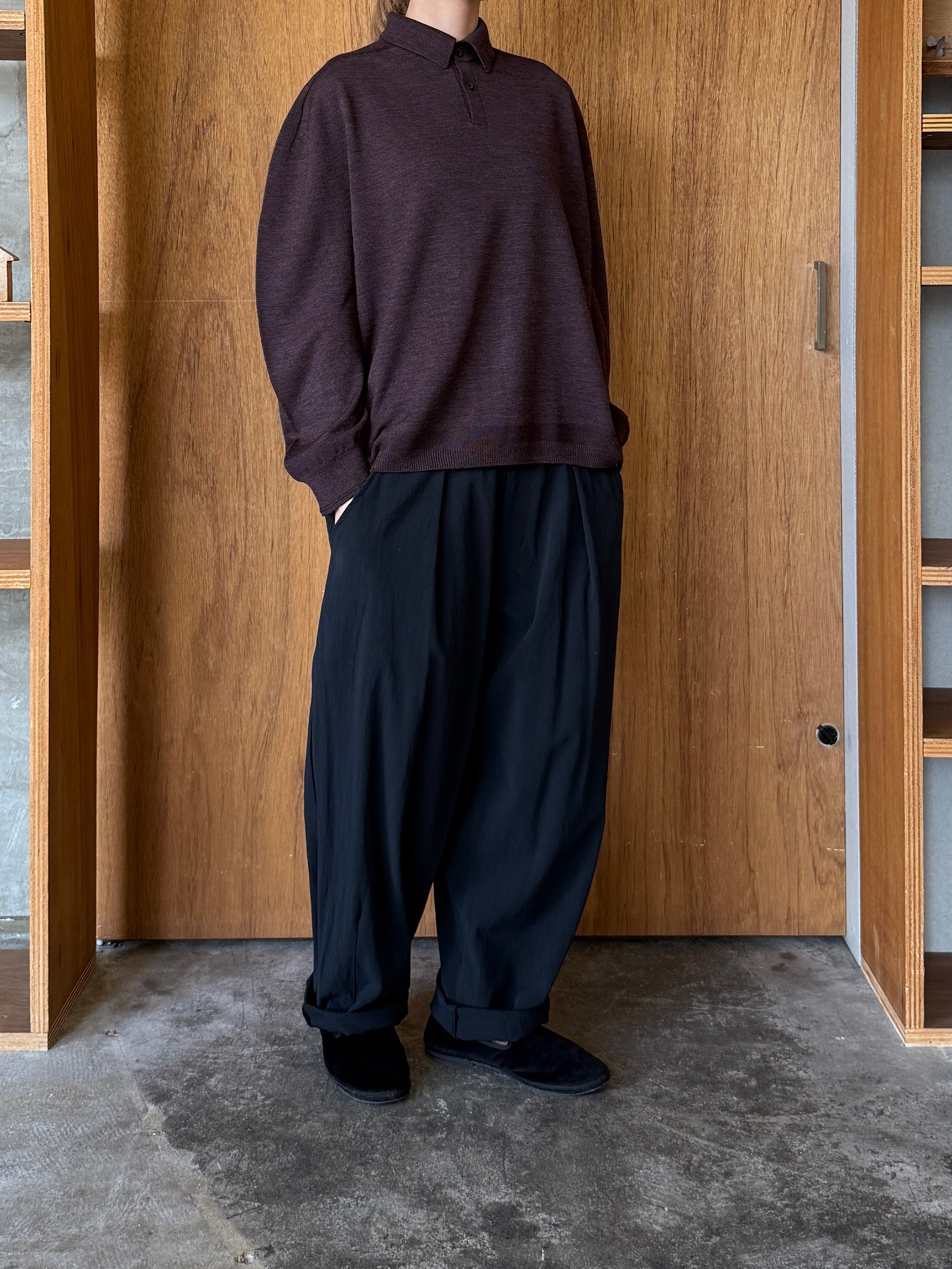 ASEEDONCLÖUD / Seiyakou knit polo（Brown）