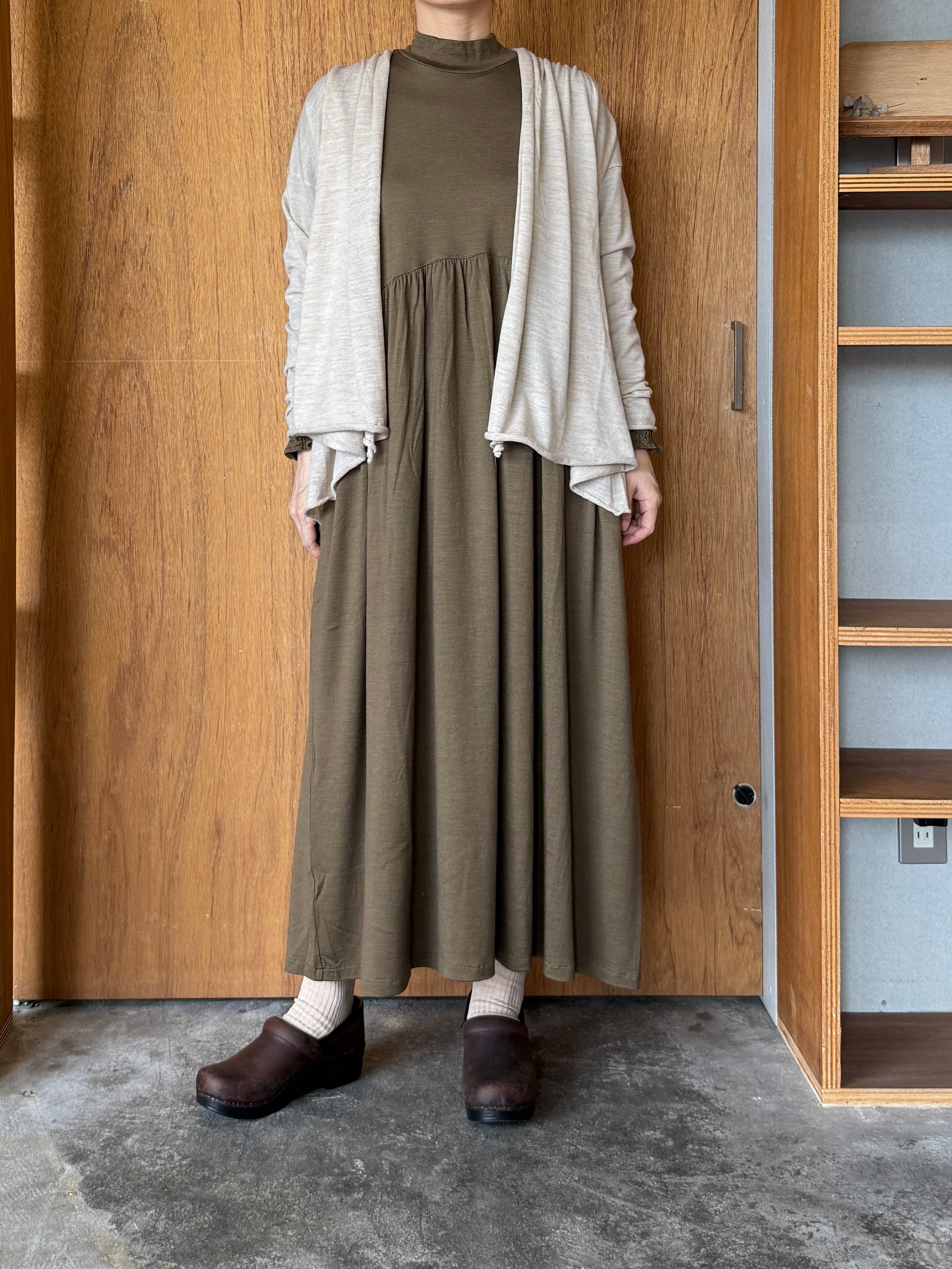 GASA*/ 存在すること ニットギャザーカーディガン (beige)