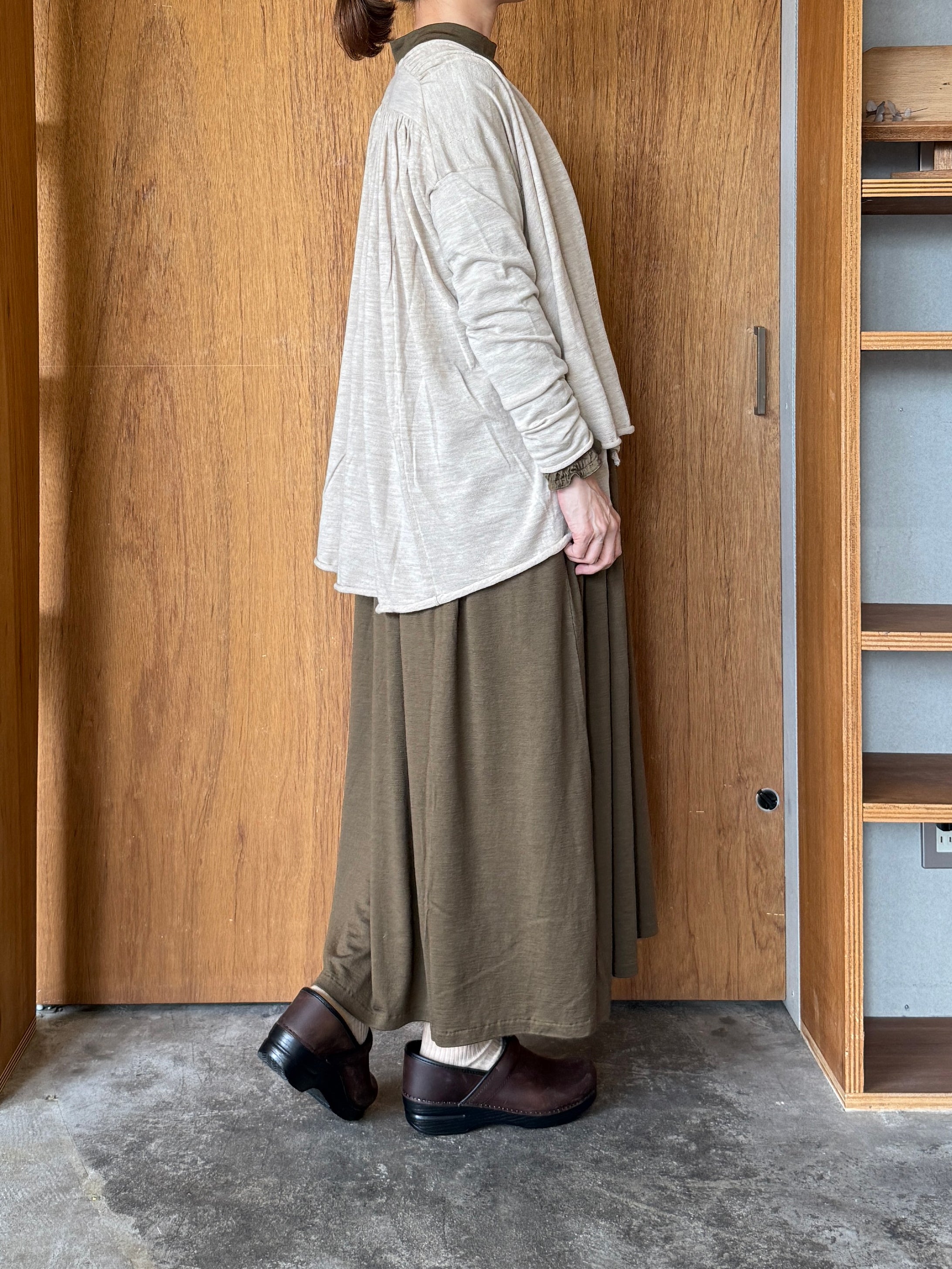 GASA*/ 存在すること ニットギャザーカーディガン (beige)