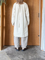 Vlas Blomme / Glen Check Seesucker 2Wayチュニックシャツ(L.Beige)