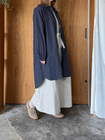 Vlas Blomme / Glen Check Seesucker 2Wayチュニックシャツ(Navy)