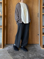 UNIVERSAL TISSU / ウォッシャブルウール天竺 ワイドカーディガン（モカ）