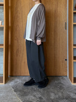 UNIVERSAL TISSU / ウォッシャブルウール天竺 ワイドカーディガン（モカ）