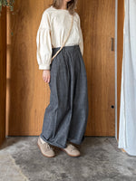 Vlas Blomme / C/L Buff ワイドテーパードパンツ(D.Gray)