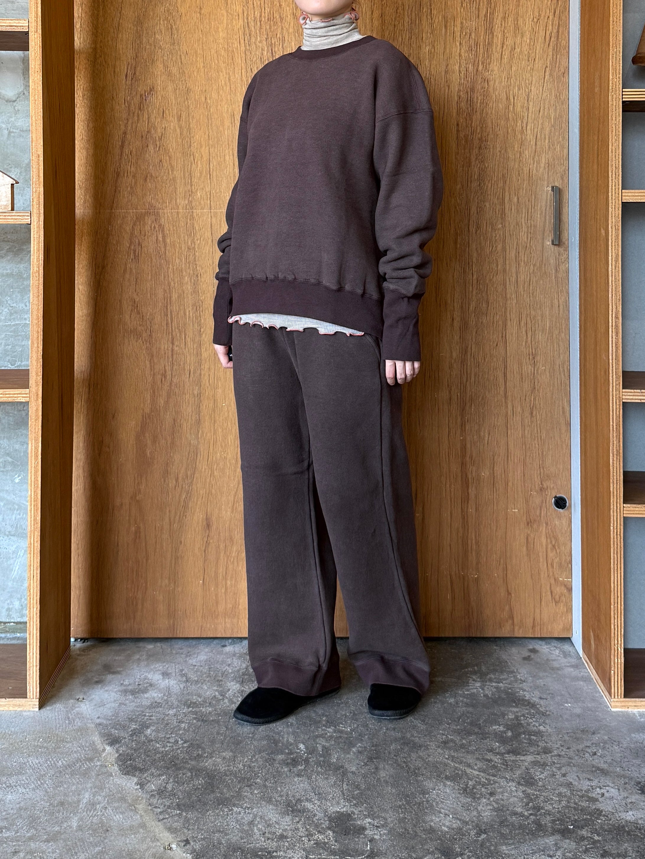 suzuki takayuki / sweat pants wide-straight（burnt sienna）