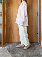 Vlas Blomme / C/L Twill ムラ染め ワイドダーツパンツ(L.Beige)