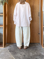 Vlas Blomme / C/L Twill ムラ染め ワイドダーツパンツ(L.Beige)