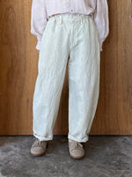 Vlas Blomme / C/L Twill ムラ染め ワイドダーツパンツ(L.Beige)