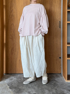 ROBE de PEAU / CAMILLE WOOL TUCK PANTS (WHITE)