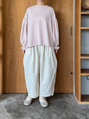 ROBE de PEAU / CAMILLE WOOL TUCK PANTS (WHITE)