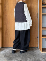 Re arrival!!　ROBE de PEAU / CAMILLE WOOL TUCK PANTS (BLACK)