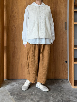 ROBE de PEAU / CAMILLE WOOL TUCK PANTS (CAMEL)