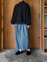 ROBE de PEAU / CAMILLE WOOL TUCK PANTS (GRAYISH BLUE)
