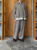 TISSU / オリジナルウールヘリンボン ハーフジップブルゾン（ベージュヘリンボン）