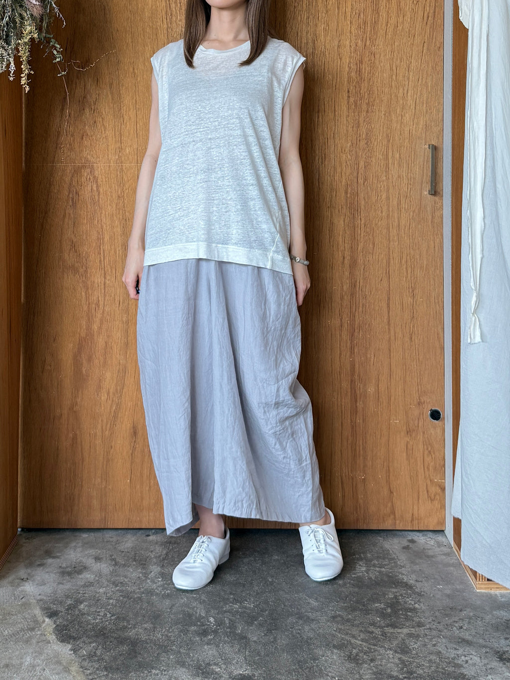 定価7万 Suzuki takayuki リネンフレアドレス シルバーグレー suzuki takayuki – ams_selectshop