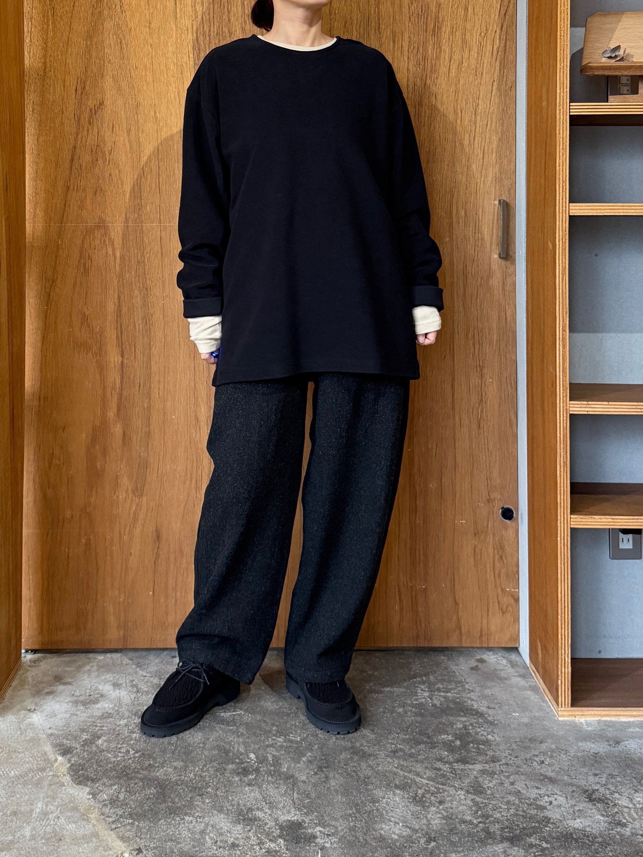 TISSU / オリジナルウールヘリンボン バルーンPT（クロヘリンボン）