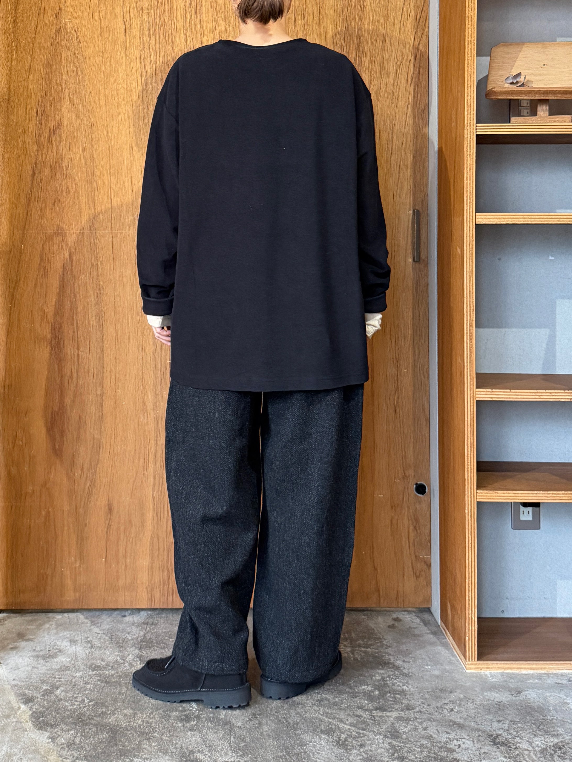 TISSU / オリジナルウールヘリンボン バルーンPT（クロヘリンボン）