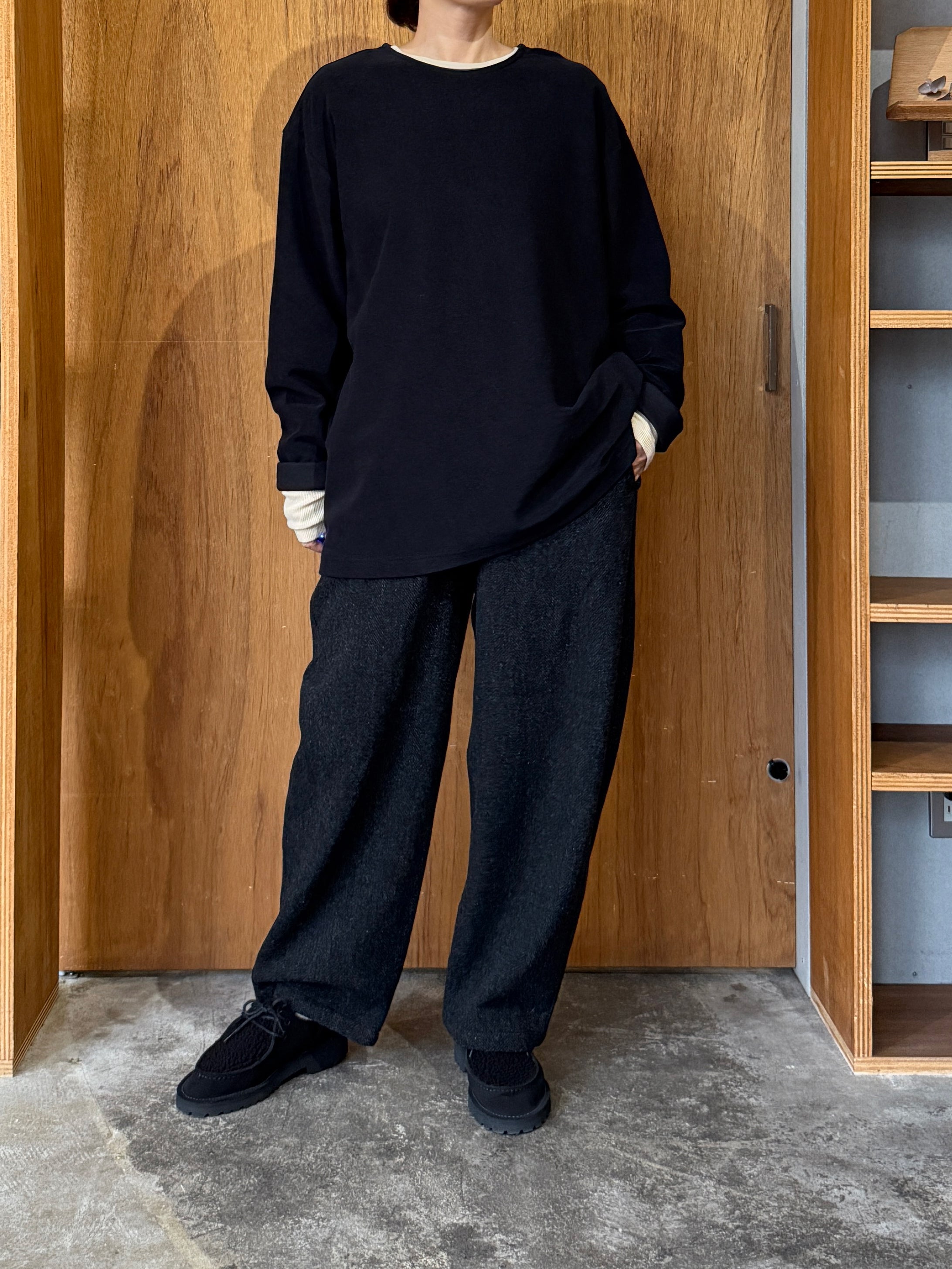 TISSU / オリジナルウールヘリンボン バルーンPT（クロヘリンボン）