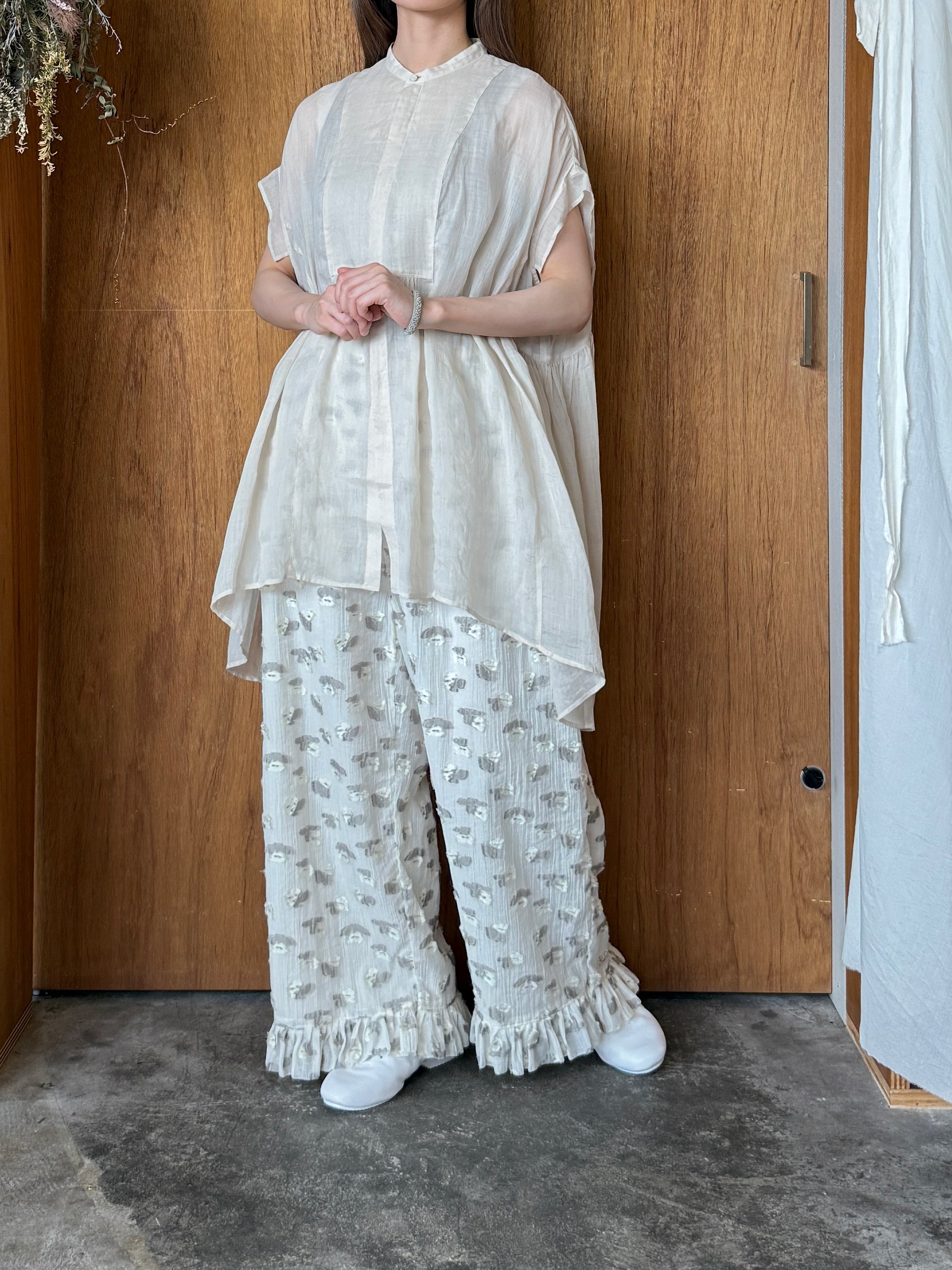 トップス suzuki takayuki band-sleeve tunic suzuki takayuki / band-sleeve tunic（mist white） – ams_selectshop