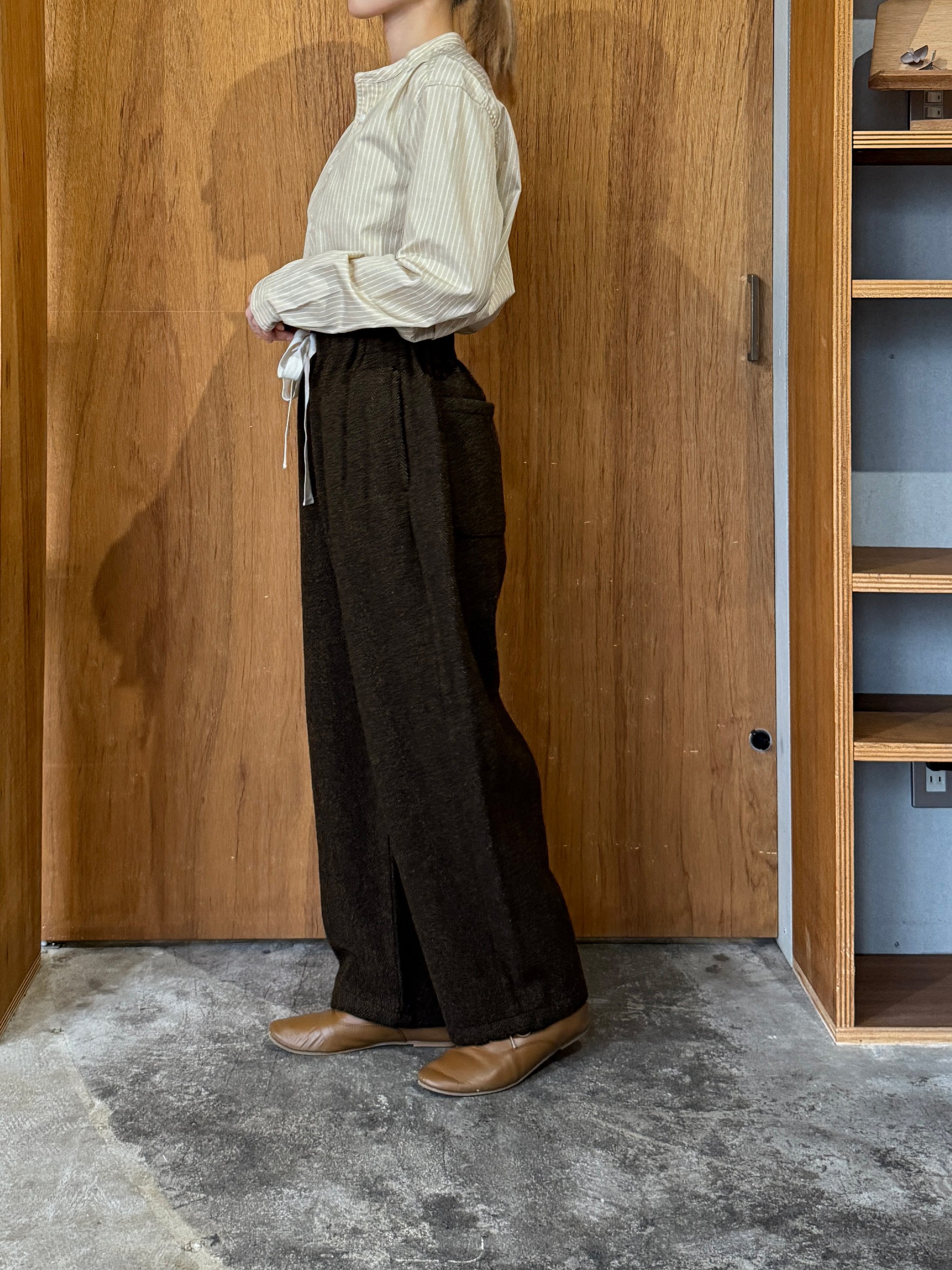 TISSU / オリジナルウールヘリンボン バルーンPT（ブラウンヘリンボン）