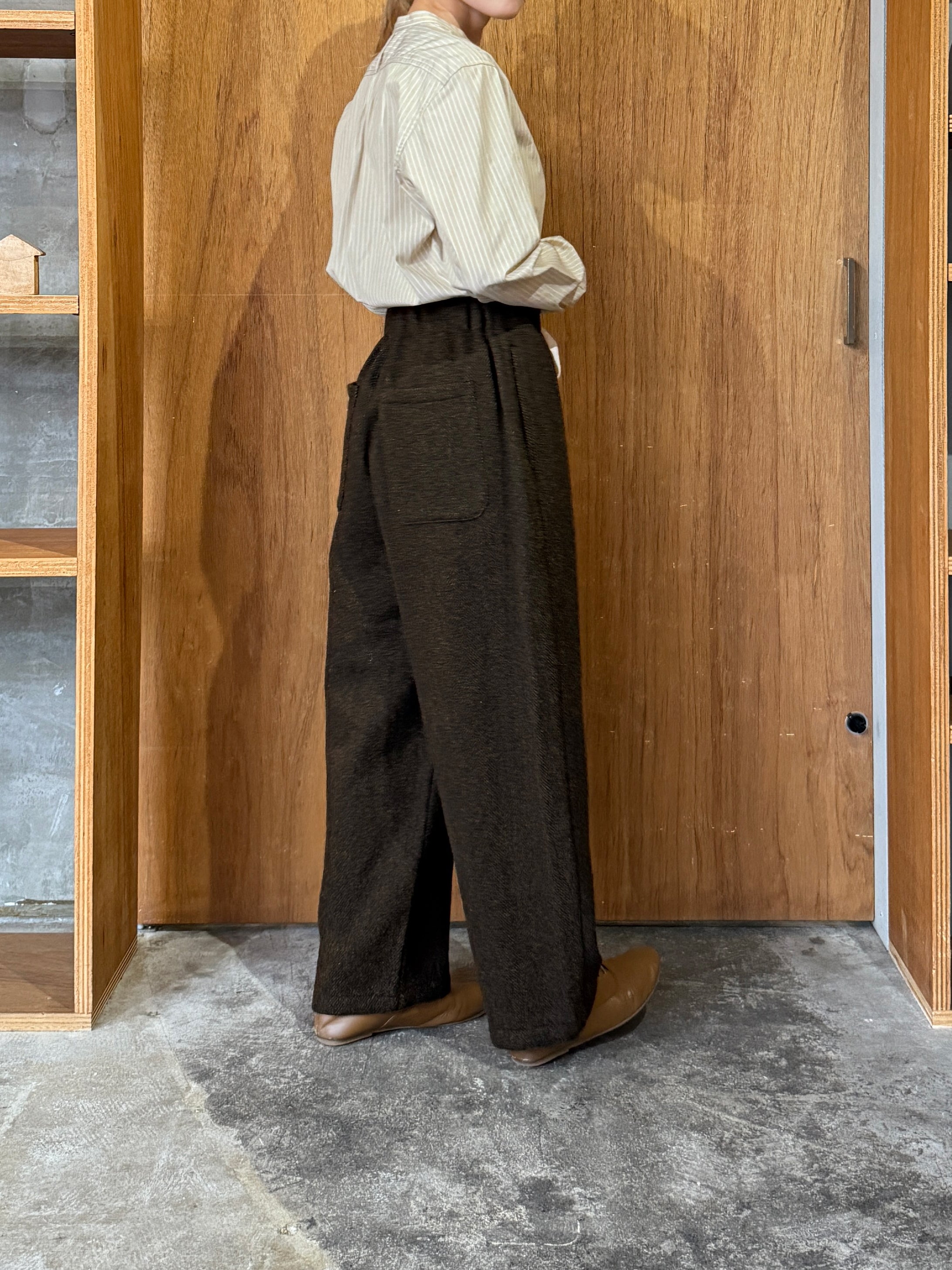 TISSU / オリジナルウールヘリンボン バルーンPT（ブラウンヘリンボン）