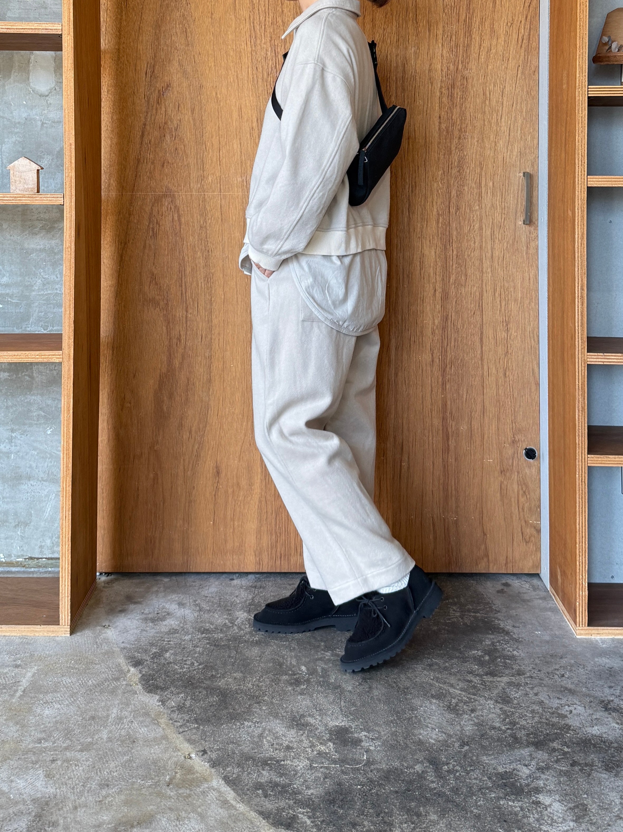 TISSU / カシミヤビーバー ハーフジップブルゾン（ベージュ）