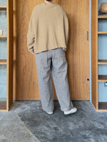 TISSU / オリジナルウールヘリンボン タックストレートPT（ベージュヘリンボン）