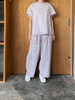 qiri / turu flower embroidery curve pents (ラベンダー)