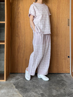 qiri / turu flower embroidery curve pents (ラベンダー)