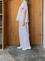 qiri / turu flower embroidery frill blouse (ラベンダー)