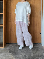 qiri / turu flower embroidery curve pents (ラベンダー)