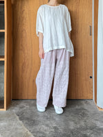 qiri / turu flower embroidery curve pents (ラベンダー)