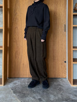 TISSU / オリジナルウールヘリンボン タックストレートPT（ブラウンヘリンボン）