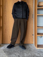 TISSU / オリジナルウールヘリンボン タックストレートPT（ブラウンヘリンボン）