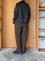 TISSU / オリジナルウールヘリンボン タックストレートPT（ブラウンヘリンボン）