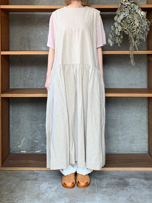 【SALE】ROBE de PEAU / SLEEVELESS CANVAS ONE PIECE (NATURAL)