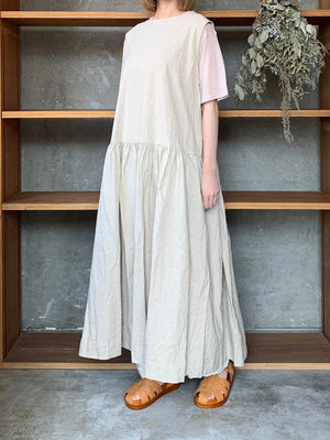 【SALE】ROBE de PEAU / SLEEVELESS CANVAS ONE PIECE (NATURAL)