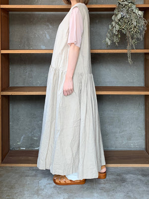 【SALE】ROBE de PEAU / SLEEVELESS CANVAS ONE PIECE (NATURAL)